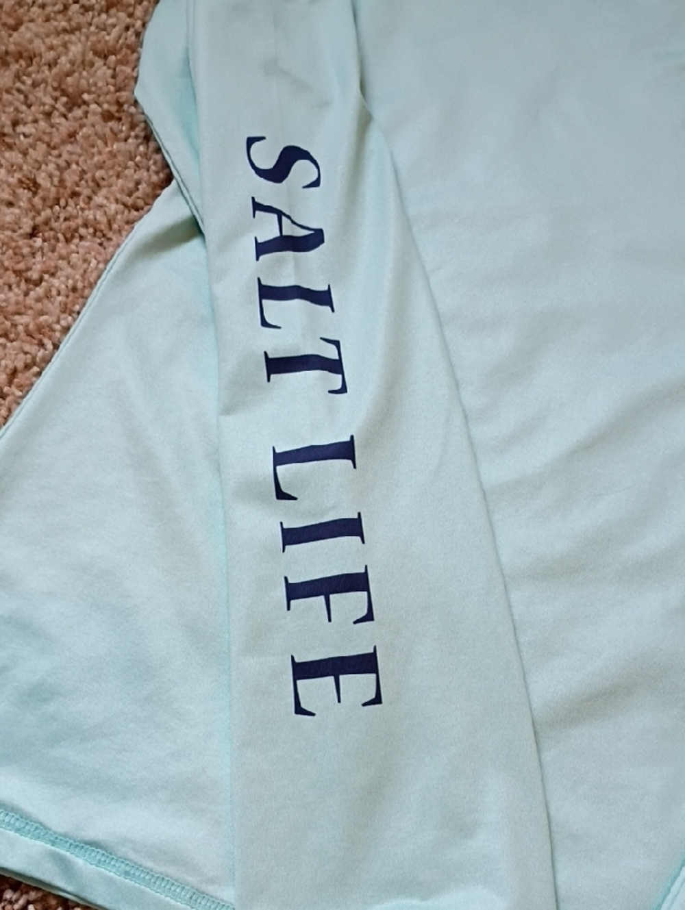 Salt Life Long Sleeve Tee in Mint with Navy Logo - Picture 4 of 10